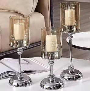 Glass and Metal Candle Stand Home <b>Decor</b> Other Candleholders Lanterns & <b>Jars</b> for Party Festival Wedding <b>Decoration</b> - Product Image 2