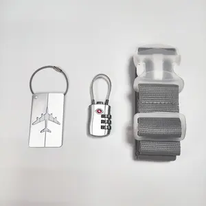 Customizable 3 Pack Travel Luggage Set TSA Padlock/Cable Lock Luggage Straps Luggage Tags Travel Accessories 3 pcs set