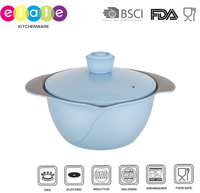Ensemble de casseroles et poêles de qualité supérieure en aluminium moulé, design floral, revêtement antiadhésif, 4 pièces, compatible induction