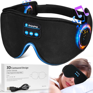 Masque de sommeil 3D avec écouteurs intégrés pour hommes/femmes dormeurs sur le côté - Soulagement de l'<span class=keywords><strong>insomnie</strong></span> en voyage, méditation, 10 heures d'autonomie - Product Image 1