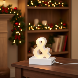 & Symbol LED Light 3.7 In 3000K Warm White Magnetic Decorative Lighting For Holiday Home Table <b>Desk</b> Decoration - Product Image 2