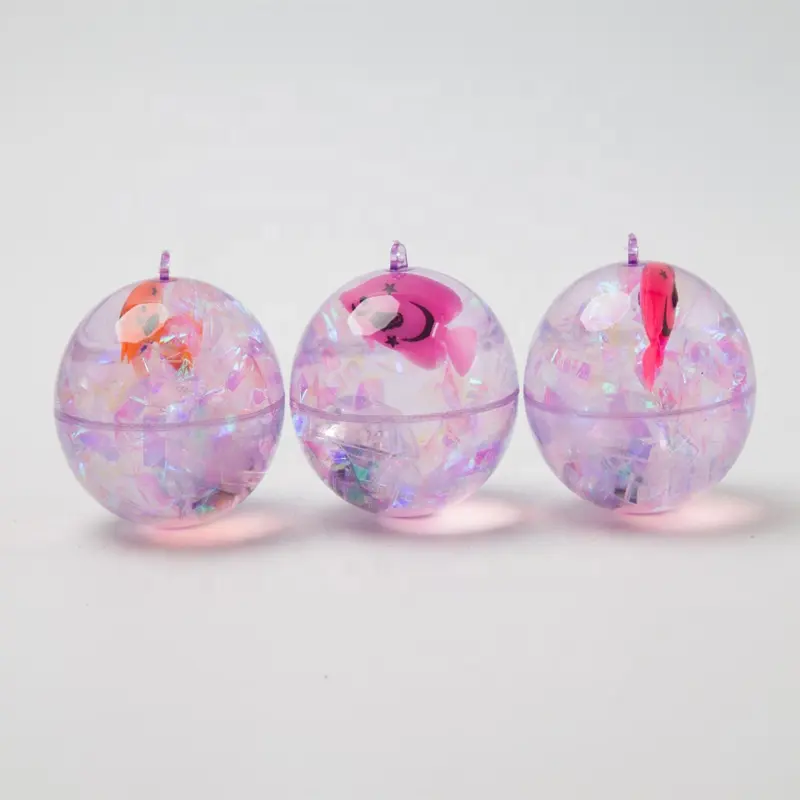 60mm custom tpr led crystal ball light flashing line glitter bounce water Ball sports toys