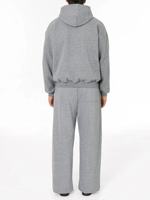Ensemble sweat-shirt à capuche zippé en molleton 100% coton pour homme, style streetwear surdimensionné personnalisé, deux pièces, tenue de sport d'hiver