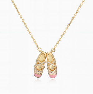 Collar <span class=keywords><strong>de</strong></span> <span class=keywords><strong>Zapatillas</strong></span> <span class=keywords><strong>de</strong></span> <span class=keywords><strong>Ballet</strong></span> Doradas con Diamantes <span class=keywords><strong>de</strong></span> Imitación, Colgante <span class=keywords><strong>de</strong></span> Bailarina para Niñas y Mujeres, Joyería <span class=keywords><strong>de</strong></span> Danza - Product Image 4