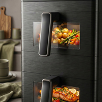 Friteuse à air numérique à double panier 3000W 12L avec écran tactile, fonctions de cuisson et de rôtissage, design carré de luxe pour usage domestique