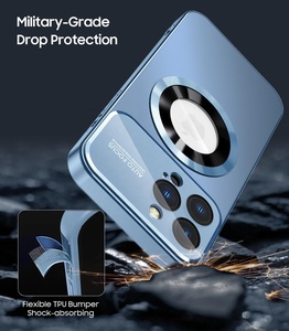 Sang trọng Slim iPhone 17 16 15 Pro Max từ PC Trường hợp với không dây sạc không thấm nước chống sốc được xây dựng trong máy ảnh ống kính bảo vệ - Product Image 6