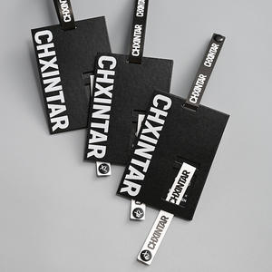 Étiquettes à suspendre en PVC transparent givré orange personnalisées Étiquettes en carton blanc mat en papier imprimant votre propre logo avec ficelle - Product Image 3