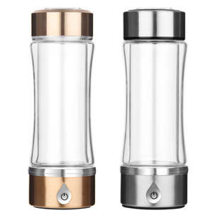 Bouteille d'eau alcaline ionisée à l'hydrogène YenvQee 3 Minute SOF 420 ml SPE/PEM portable en verre et acier inoxydable - Product Image 1