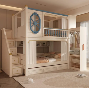 Lit superposé moderne tout en <span class=keywords><strong>bois</strong></span> massif pour enfants, garçons <span class=keywords><strong>et</strong></span> filles, économique, avec couchette escamotable haut-bas, pour <span class=keywords><strong>chambre</strong></span> à coucher <span class=keywords><strong>et</strong></span> école - Product Image 2