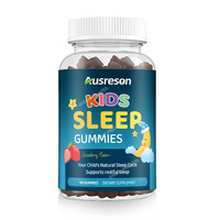 Ausreson OEM Vente en gros Gummies Halal pour Enfants à la Mélatonine, Supplément de Sommeil, Vitamines B6 D3, Sans Sucre, Naturel, Végétalien