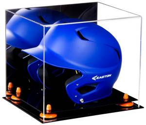 Acrylic Baseball Batting Helmet <strong>Display</strong> Case Black Base Lucite Collectible <strong>Cube</strong> Mirror Base <strong>Perspex</strong> Baseball Helmets Box - Product Image 5