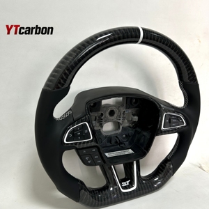 พวงมาลัยคาร์บอนไฟเบอร์แท้ สำหรับ <span class=keywords><strong>EcoSport</strong></span> 17+ อะไหล่รถยนต์ อุปกรณ์ตกแต่งภายในรถยนต์ ปรับแต่งสไตล์รถแข่ง - Product Image 3