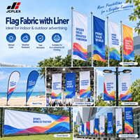 Tissu en maille polyester pour drapeau avec doublure pour impression UV à solvant écologique, pour poteau de drapeau, utilisation intérieure et extérieure