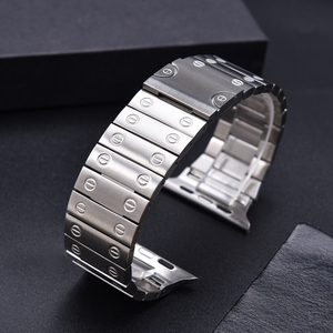 Bracelet de montre JAETIUM de luxe en acier inoxydable pour Apple Watch Ultra 2 9 8 7 SE, bracelet à maillons métalliques avec design à vis, 49 mm 45 mm 44 mm - Product Image 1