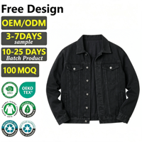 Service ODM – Nouvelle Veste en Jean Noire Ample Vintage de Haute Qualité pour Homme – Style Décontracté Streetwear – Veste Tendance pour Homme