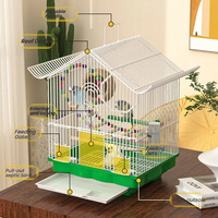 Jaula portátil colgante de metal sólido para loros pequeños y medianos, periquitos y pinzones, con bandeja de alambre encriptado de 1 cm y 35 cm de largo.