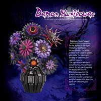 Free Tribe 11020 Flower Dark Night Bouquet Vase Model Bricks Dekorasi Rumah Mainan DIY untuk Anak-anak dan Dewasa Hadiah Set Blok Bangunan