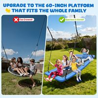 Siège suspendu pour enfants coloré et durable avec cordes réglables en hauteur, balançoire portable pour utilisation en intérieur et en extérieur