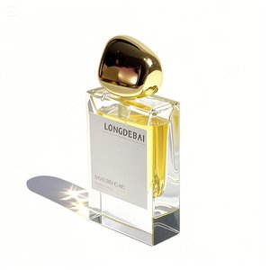 Botella de Perfume de Lujo, Plana, con Pulverizador, Rectangular, Vacía, con Tapa Dorada, 30ml 60ml 100ml, Botella de Perfume de Vidrio Pulido a Mano con Caja - Product Image 6