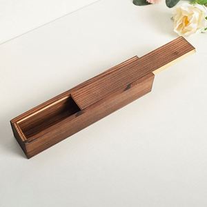 Custom LOGO Handmade Solid Wood Jewelry Storage Box with <b>Sliding</b> Lid - Product Image 4