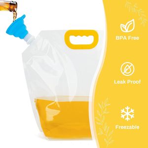 Contenants liquides anti-fuite essentiels, sacs en plastique PE réutilisables avec joint d'étanchéité pour jus, lait, vin et bière, avec logo personnalisé, bouchon et bec verseur - Product Image 3