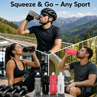 Bouteille d'eau compressible pour salle de sport 600ml 700ml sans BPA, logo personnalisé, PP, vente en gros, livraison rapide