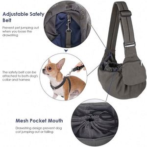 BSCI Factory Custom Peppy Buddies Dog Bag <b>Pet</b> <b>Sling</b> Carrier Travel Safe Puppy <b>Sling</b> Bag with Mobile Phone Pocket - Product Image 3