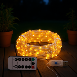 LED String <b>Light</b> 150 Warm White LEDs 49.2 In Decorative Lighting With Remote <b>Control</b> USB Powered - Product Image 2