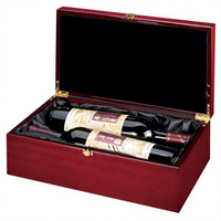 Cadeau de luxe personnalisable de boîte à vin en bois laqué rouge foncé pour les marchés mondiaux