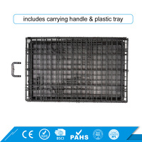 Niche Double porte en métal pliable pour chien, Cage robuste pour animaux domestiques