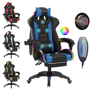 Estación de altavoces de masaje de EE. UU. más vendida, silla de juego de <span class=keywords><strong>Gamer</strong></span> de oficina roja para juegos de ordenador <span class=keywords><strong>Pc</strong></span> - Product Image 5