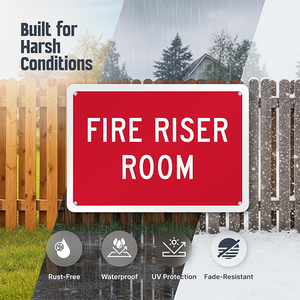 Panneau de signalisation pour salle d'évacuation en cas d'<span class=keywords><strong>incendie</strong></span> - Panneau de sécurité en aluminium 7"x10", conforme aux normes NFPA/ISO, rouge réfléchissant pour une haute visibilité (Expédition rapide) - Product Image 3