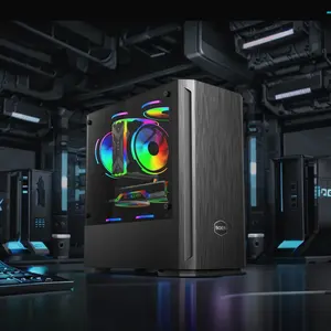 Soeyi logotipo personalizado Gaming case PC gabinete gamer venta al por mayor metal textura cepillo Panel PC carcasa