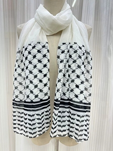 2025 Neuer <span class=keywords><strong>Preey</strong></span> Palästina Keffiyeh Chiffon-Schal Bedruckt Atmungsaktiv Schnelltrocknend Leichtgewichtig Muslimischer Frauen-Hijab Für Alle Jahreszeiten Maßanfertigung - Product Image 3