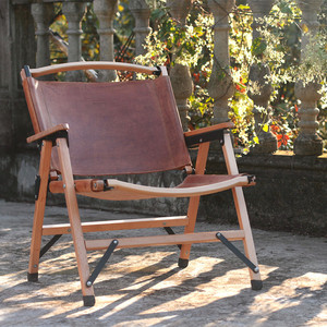 Lusso per il tempo libero in pura pelle fatta a mano Patio Garden Resort reclinabile mobili da esterno Sun Lounge Sea Camping sedia da spiaggia pieghevole - Product Image 2