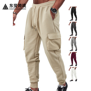 Pantalones Cargo Dongfei para Hombre, Cintura Elástica Reforzada, con Bolsillos, Estilo Casual para Trabajo, Transpirables, para Primavera y Otoño - Product Image 1