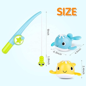 Jouets de bain Jeux de pêche magnétiques Baleines de natation Table à eau Bain de piscine Temps d'amusement Baignoire Jouet pour tout-petits - Product Image 2