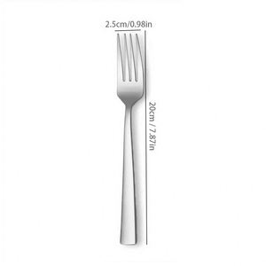Lot de fourchettes modernes en acier inoxydable pour dîner, steak et salade, avec manche carré, idéal pour hôtels, restaurants et cuisines - Product Image 2