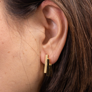Boucles d'oreilles en alliage de cuivre plaqué argent de style bohème de forme carrée, accessoires d'oreille personnalisés à la mode pour femmes - Product Image 6