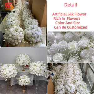 Decoraciones de Mesa para Boda SMOOTH, Centros de Mesa con Rosas Rosadas, Bolas de Flores Artificiales de 1.8-2.4m, Diseño Asimétrico - Product Image 2