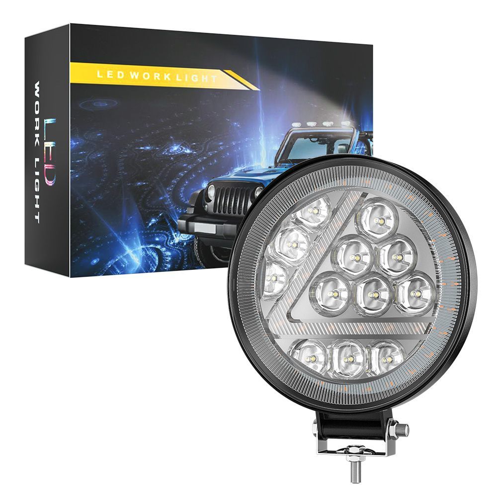 DXZ 4-Inch Round LED Work Light 12V 16LED Tractor Headlight Spotlight Truck ATV 4x4 New Condition Driver Signal Retrofit/Upgrade