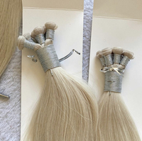 Rambut Ekstensi Genius Weft Double Drawn dari Satu Donor, 100% Remy Virgin Rusia, Grade 12A, Rambut Slavia
