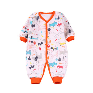 Automne nouveau-né bébé barboteuse couches ramper combinaison avec Air coton rembourrage une pièce impression tenue pour la saison d'hiver ODM approvisionnement - Product Image 4