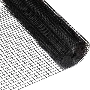 48英寸x 50 '1/2英寸五金布19号黑色乙烯基涂层焊接栅栏网，用于家庭和花园栅栏网