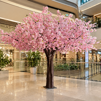 Grand arbre artificiel de cerisier personnalisable avec tronc en fibre de verre durable pour projets d'aménagement intérieur et espaces commerciaux