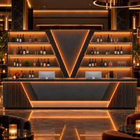 Comptoir de réception personnalisé avec vitrine LED pour hôtel, restaurant, club, salon, lieu de divertissement commercial