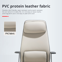Chaise de bureau de direction ergonomique en PU à dossier haut pivotant avec appui-tête réglable et soutien lombaire pour bureau moderne à domicile