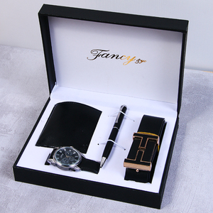 Regali aziendali promozionali per la festa del papà, souvenir, orologio impermeabile, <span class=keywords><strong>portafoglio</strong></span>, <span class=keywords><strong>cintura</strong></span>, set da quattro pezzi per <span class=keywords><strong>uomo</strong></span> per San Valentino - Product Image 3