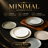Assiette à dîner en céramique de style japonais, ronde, couleur unie, plat de service peu profond, vaisselle rétro pour steak, pâtes, salade