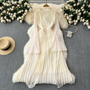 Vestido Largo de Noche para Mujer, Estilo Vintage, con Corte Evase, de Chifón, para Fiestas - Product Image 2